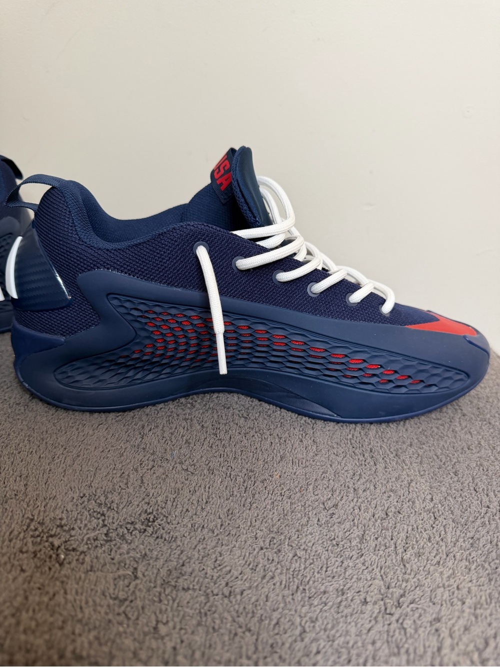 Men’s Adidas size 10 1/2 AE 1 low in “USA Night Indigo”. Excellent condition. - Picture 4 of 8